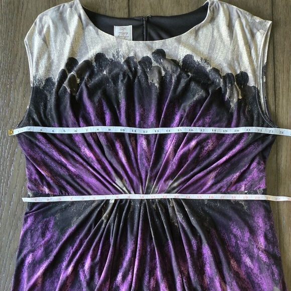 Suzi Chin for Maggy Boutique Purple Black Gray Dress - Picture 6 of 9